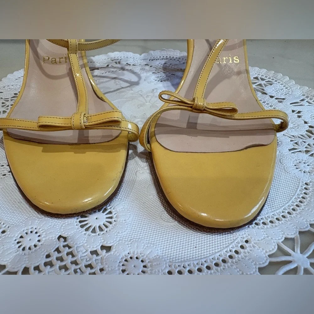 Christian Louboutin Yellow Strappy Sandals - Picture 11 of 11